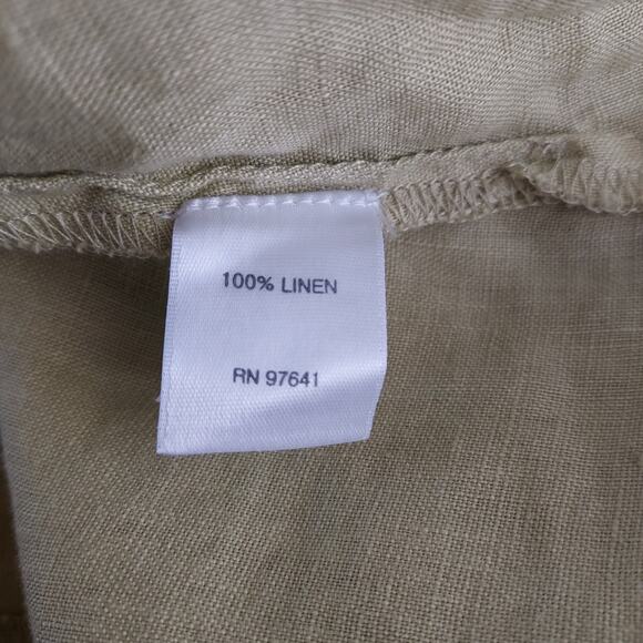 J. Jill Lime Green 100% Linen Long Sleeve Button Down Size M - Picture 12 of 13